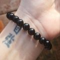 Gun Black Stone Dumbbell Bracelet Men. 