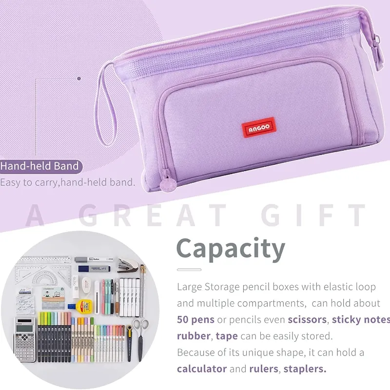 Pencil Case Large Capacity Pencil Pouch Handheld Pen Bag Cosmetic