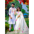 Dhupiyan Saree And Dhupiyan Panjabi Combo Couple Dress- Saree & Panjabi - Comfortable and Suitable for All Seasons and Occasions. 