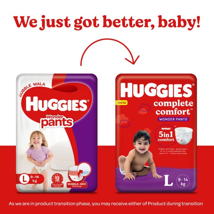 Huggies%20Complete%20Comfort%20Wonder%20Pants,Large%20(L)%20Size%20Baby%20Diaper%20Pants,(64%20count)%20(9-14Kg)%20with%205%20in%201%20Comfort%20-%20Image%202