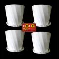 Camelia White Planter 5 Inchi 4 Pcs with Tray. 