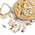 4Pcs Metal Enamel Rainbow Cake Charms Pendant For DIY Jewelry Making Necklace Bracelet Accessories.