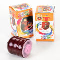 Children LED Light-up Music Wood-Like Peg-top Hand Spinner Plastic Flash Gyro Toy Gift for Kids.