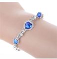 Titanic Heart of Ocean Bracelets for Women Peach Heart Blue Crystal Zircon Bracelets Female Wedding Engagement Jewelry. 