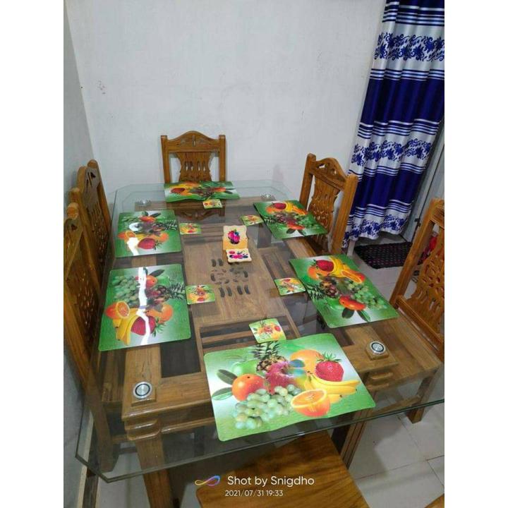 Dining 3D Table Mat 12Pcs (plate & Glass)