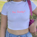 Yes Daddy Letter Print Women's Crop Top Ladies Graphic Tee Slim Fit Fashion Baby Tee Cool Girls Crop Shirt Female Clothes.
