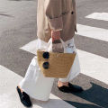 Elegant Ladies Straw Woven Handbag Women Holiday Beach Casual Tote Top-Handle Bags Fashion Retro Shoulder Bags. 