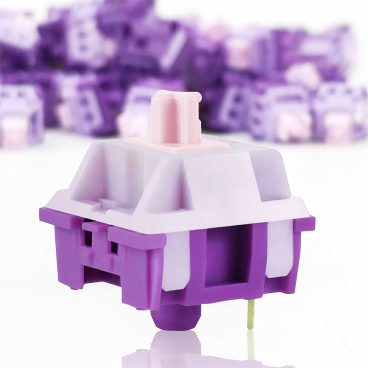 QUKAM Star Chen Flower Purple Switch 3 Pin 50gf Tactile Switch With Dustproof Stem Compatible with MX Mechanical Keyboard DIY