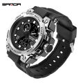 SANDA G Style Men Digital Watch Military Sports Watches Dual Display Waterproof Electronic Wristwatch Relogio Masculino 739.