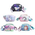 Girls Shoulder Bag Cartoon Rainbow Unicorn PU Phone Bag Baby Children's Single Shoulder Messenger Parent-child Accessories Bag. 