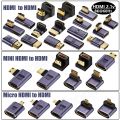 360 Degree Mini HDMI U-shaped Adapter 180 Mini HDMI Male to HDMI Female Angled 90 l Type Converter HD 2.1V Extension 4K 8K 60Hz.