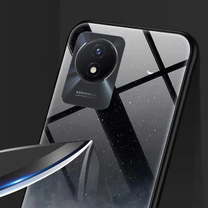 Phone%20Case%20VIVO%20Y02A%20Back%20Cover%20Back%20Tempered%20Glass%20Back%20Cover%20Starry%20Sky%20Design%20Cases%20Casing%20hp%20for%20VIVO%20Y02A%20Cover%20Cases%20Shell%20Mirror%20Glass%20-%20Image%209