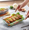 H and S Glass Serving Dish Oven Proof Tempered - Transparent ( 1 pc ).