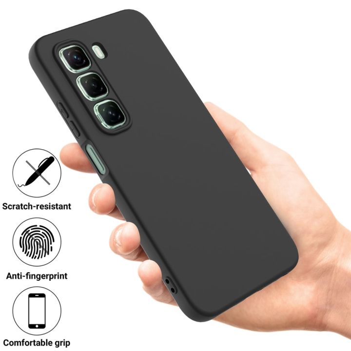 Infinix Hot 50/Hot 50 Pro/Hot 50 Pro+ Premium Silicone Matte Soft Phone Case - Black