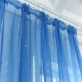 Sheer Curtains Grommets Romantic Silver Star Foil Window Treatment for Girl Bedroom Glitter Stars Thin and. 