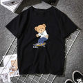 Cute Teddy Bear Print Shirt Short Sleeve O Neck Loose Tshirt Women Summer T shirt Men and Women Streetwear Cartoon Fashion Tee.