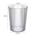 Home Essentials Striped Plastic Trash Can Large Capacity Transparent Garbage Container Nordic Waste Bin Kitchen.