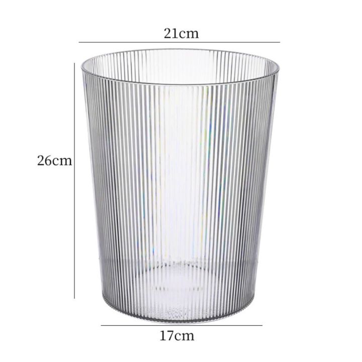 Home Essentials Striped Plastic Trash Can Large Capacity Transparent Garbage Container Nordic Waste Bin Kitchen