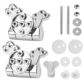 Toilet Seat Hinges Replacement Accessories Toilet Lid Hinges with Soft-Close Mechanism,Toilet Lid Hinges for All Toilet Seats. 