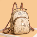 Women Anti Theft Backpacks Female Utility ShoulderBag Stylish Travel Bag 2024 Luxury Letter Printed Soft PU Leather Backpack. 
