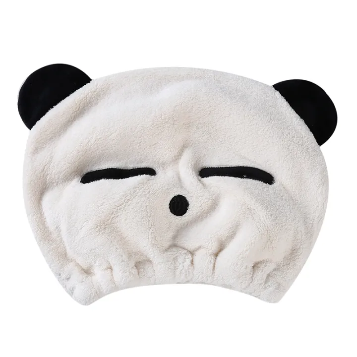 【Hengli jewelry story】Cute Panda Head Wrap Hat Baby Shower Caps For Children Strong Water Dry Hair Cap Magicos Quick Dry Bath Hair Hat Kids Gift