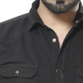 Black Denim Jeans Shirt for Men Collection by Fine Tex Clothing.