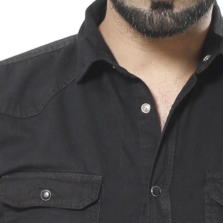 Black%20Denim%20Jeans%20Shirt%20for%20Men%20Collection%20by%20Fine%20Tex%20Clothing%20-%20Image%203