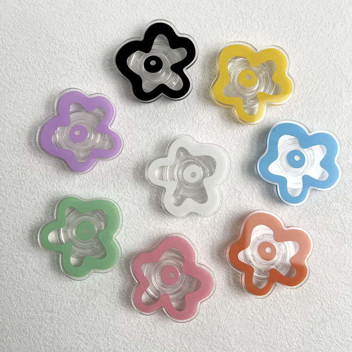 4mm%20Acrylic%20Solid%20Color%20Transparent%20Flower%20Mobile%20Phone%20Holder%20Creative%20Lazy%20Desktop%20Support%20Back%20Sticker%20Mobile%20Phone%20Ring%20-%20Image%205