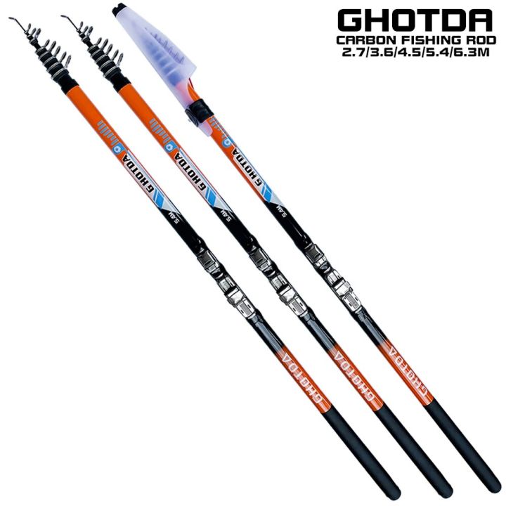 Ghotda High Carbon 2.7M 3.6M 4.5M 5.4M 6.3M Vara De Pesca Giratória M