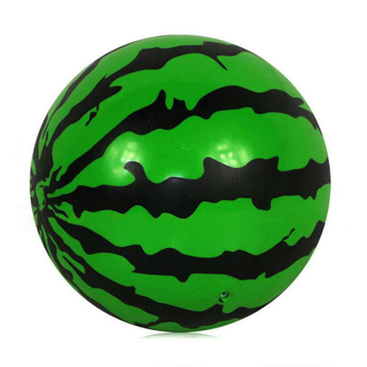 【Happy baby toy store】20CM Creative Inflatable Ball Simulation Watermelon Rubber Ball Beach Play Early Education Gifts For Children Kid