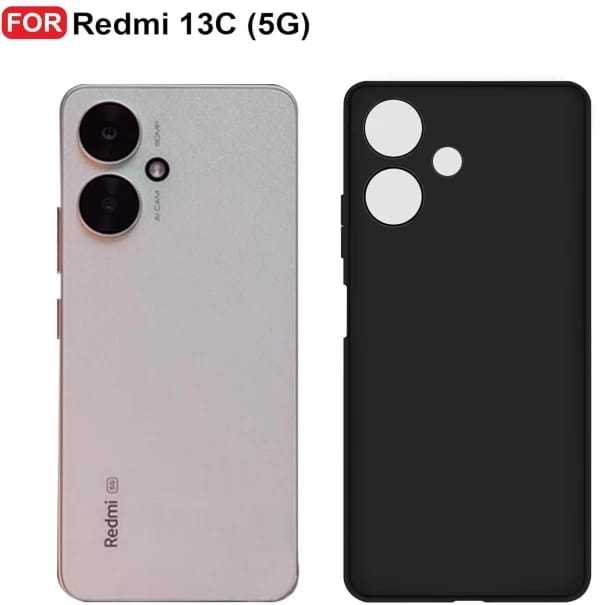 Back Cover for Cover Case for Redmi 13C 5G (Black Bumper) (Transparent, Camera Bump Protector Black, Grip Case, Silicon