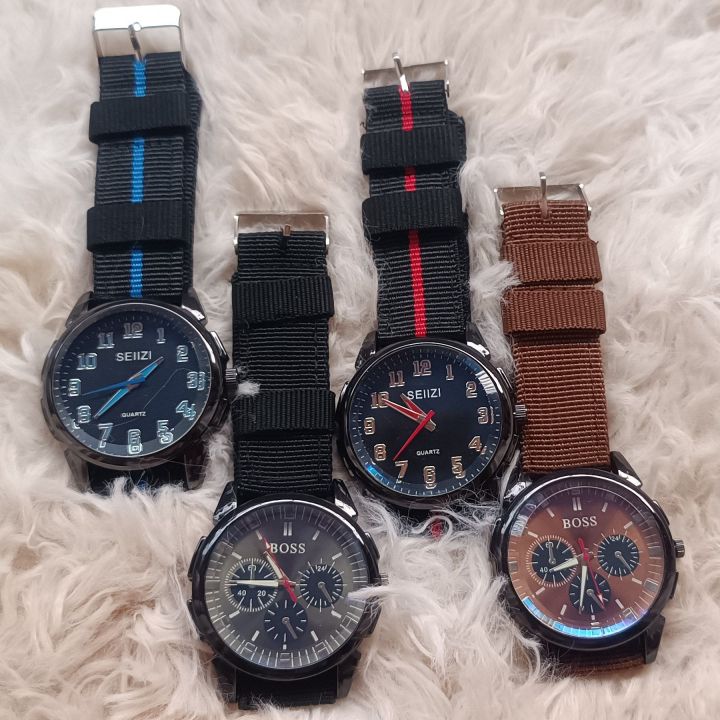 Current 8 Man leather analog watch for men