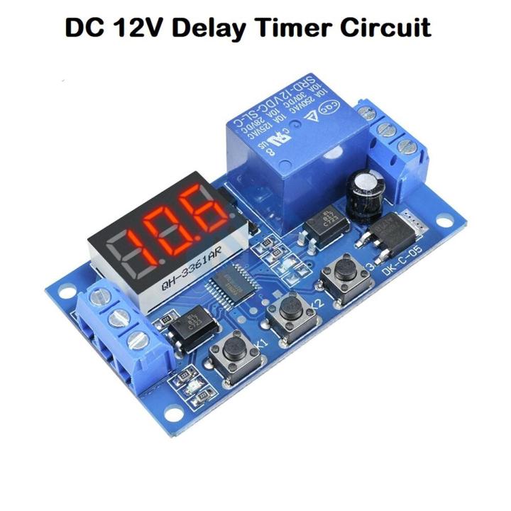12V De-lay Timer Circuit DC-12V DC12V Infinite Cycle De-lay Timing Ti-mer Relay ON OFF Switches Loop Module Timer Cycle Control Multifunction Circuit With LED Display