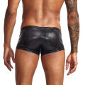 DIHOPE Men Underwear Snake Skin Imitation Leather Boxers Mens Boxer Shorts U Convex Low Waist Male Panties Underpants. 