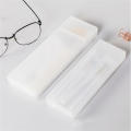 White Pencil Box  Transparent Stationery Case Frosted Office Supplies Pencil Bag for School Office Students Stationery Storage Desk Organization. 