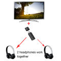 Bluetooth Audio Transmitter Adapter Spliter for 2pcs headphones working together, 2 wireless earphone playing at the same time. 