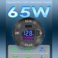 NEW 83W USB C Car Charger Socket Adapter 65W PD QC3.0 Power Outlet w/ LED Voltmeter Switch for 12-24V Car Marine Motorcycle RV. 