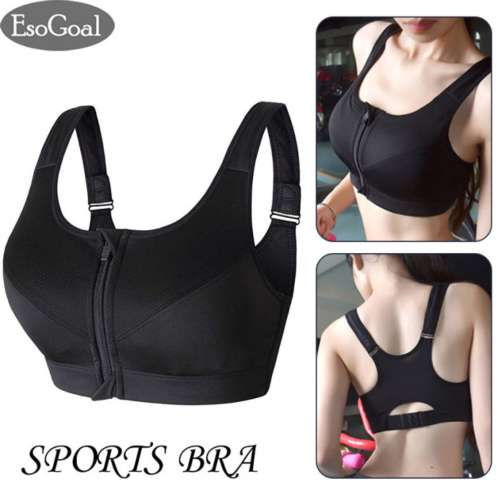EsoGoal%20Women%20Sports%20Bra%20F-ront%20Zipper%20C-losure%20P-rofessional%20A-nti%20V-ibration%20Padded%20S-hockproof%20with%20Removable%20Pads%20for%20W-orkout%20Running%20G-ym%20E-xercise%20-%20Image%202