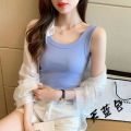 Shiman Lady Summer Outer Wear Inner Wear Base White2023New Thread Cover Supernumerary Anti-Exposure Vest. 