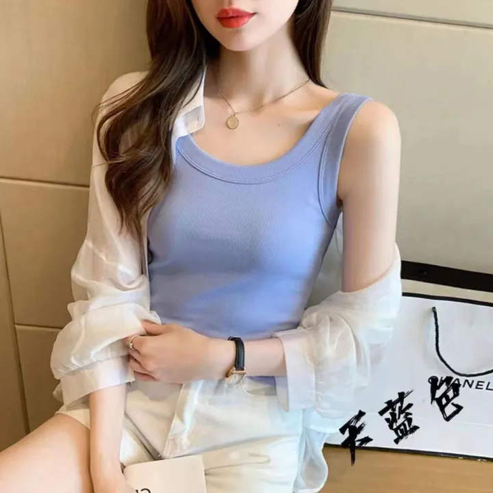 Shiman%20Lady%20Summer%20Outer%20Wear%20Inner%20Wear%20Base%20White2023New%20Thread%20Cover%20Supernumerary%20Anti-Exposure%20Vest%20-%20Image%202