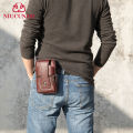 NIUCUNZH Cross Border Leather Waist Bag Men's Cowhide Mobile Phone Bag Sports Biased Bag Outdoor Wear Belt Mobile Phone Shoulder Bag. 