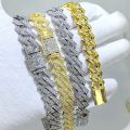 Cuban Chain,Hip Hop Iced Out Bling Alloy Gold Silver Color Hip hop Necklace For Men With Chains. 