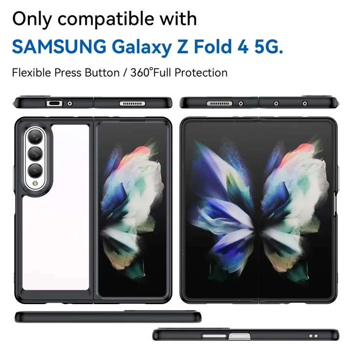 %E3%80%90Healer%20DingD%E3%80%91Case%20For%20Samsung%20Galaxy%20Z%20Fold%204%205G%20Flod%203%20Silicone%20Bumper%20Acrylic%20Transparent%20Shockproof%20Phone%20Cover%20For%20Samsung%20Z%20Fold%204%20Case%20-%20Image%202