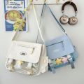 Cute college style girl crossbody bag, Japanese ins, student large-capacity versatile messenger bag, transparent bar, chirp bag. 