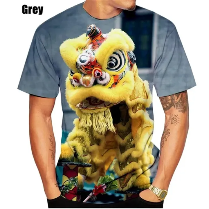 Chinese%20Lion%20And%20Dragon%203D%20Printed%20T%20Shirt%20Casual%20Chinese%20Style%20Short%20Sleeve%20Tees%20Tshirt%20Streetwear%20Loose%20Comfortable%20Top%20Male%20-%20Image%203