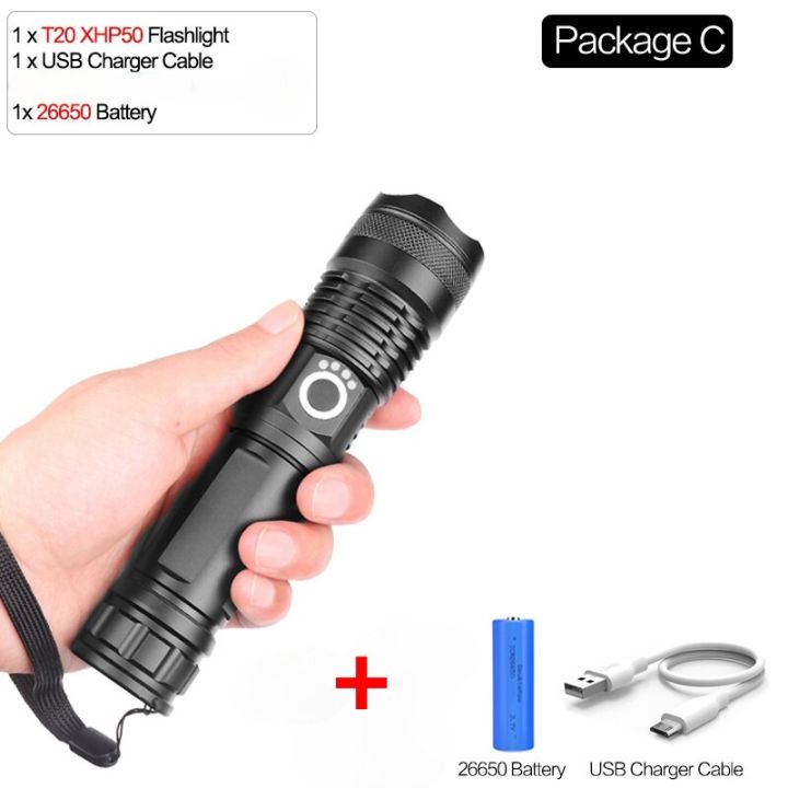 USBwerful%20Xhp70%20Xhp50%20%20Torch%20Super%20Bright%20Lamp%20Rechargeable%20Zoom%20LED%20Tactical%20Torch%2018650%20or%2026650%20%20-%20Package%20C%20-%20Image%202