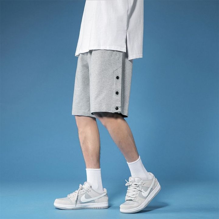 Side%20Breasted%20Shorts%20Men's%20Basketball%20Pants%20Half%20Open%20Full%20Buckle%20Fifth%20Pants%20Summer%20Thin%20Trendy%20Loose%20Pants%20-%20Image%207