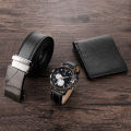 Men's Watch+Wallet+Belt Set Male's Gift for Father's Day Birthday Gift 3pcs/set. 