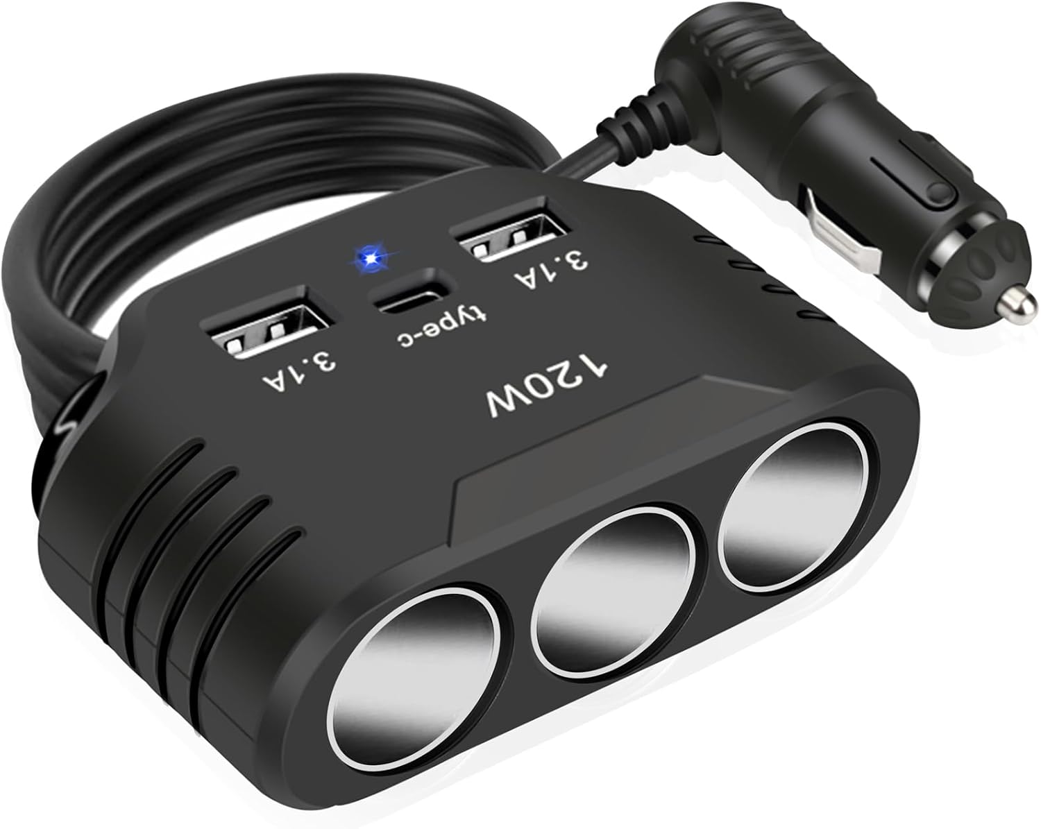 Triple accessory socket power adaptor 120W 12V