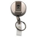 4 Pack Heavy Duty Retractable Badge Holder Reel,Metal ID Badge Holder with Belt Clip Key Ring Black. 